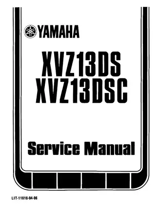 Yamaha XVZ13DS Venture Royale Service Manual (1986-1993) Preview image 2