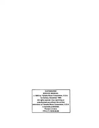 Yamaha XVZ13DS Venture Royale Service Manual (1986-1993) Preview image 3
