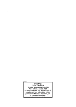 Yamaha XVZ13TF Service Manual (1999 Edition) - Comprehensive Maintenance Guide Preview image 3