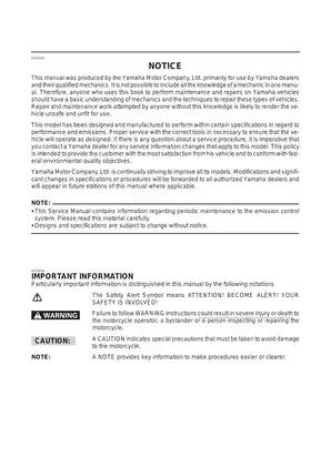 Yamaha XVZ13TF Service Manual (1999 Edition) - Comprehensive Maintenance Guide Preview image 4