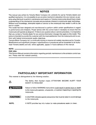 1992-2005 Yamaha Serow XT225 service manual Preview image 3