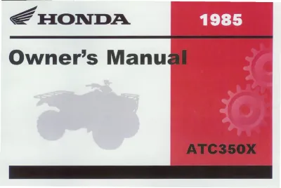Preview: 1985 Honda ATC350X Owner's Manual (P/N 31HA5600)
