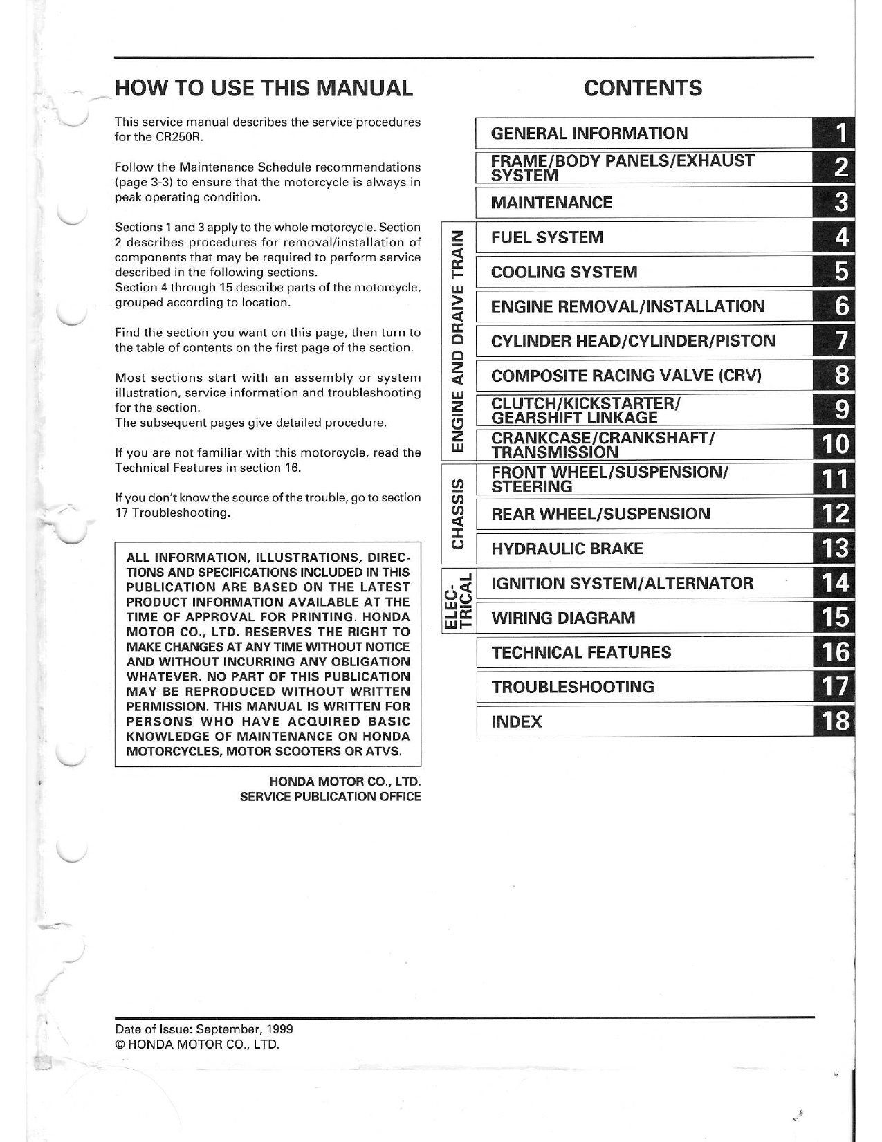 2000-2001 Honda CR250R service manual Preview image 2