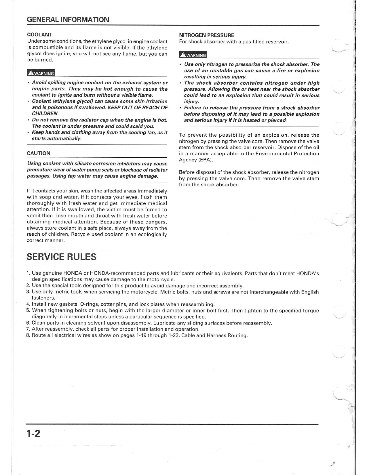 2000-2001 Honda CR250R service manual Preview image 5