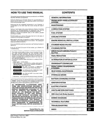 2001-2007 Honda NSS250 Reflex service manual Preview image 3