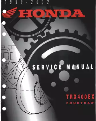 1999-2002 Honda TRX 400EX Fourtrax ATV service manual