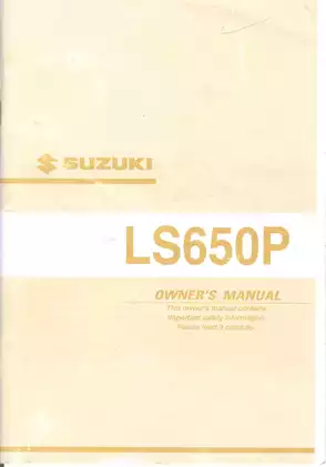 2002 Suzuki Savage LS650P owners manual