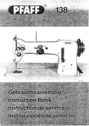 Pfaff 138 sewing machine instruction book Preview image 1