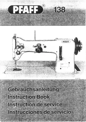 Pfaff 138 sewing machine instruction book