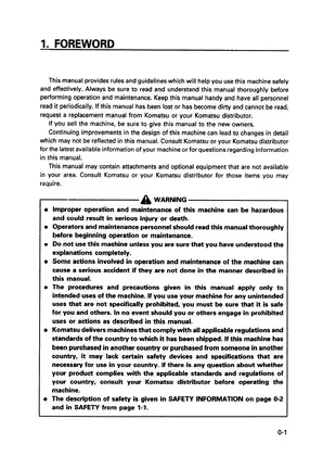 Komatsu PC03-2 Hydraulic Excavator Operation & Maintenance Manual Preview image 5