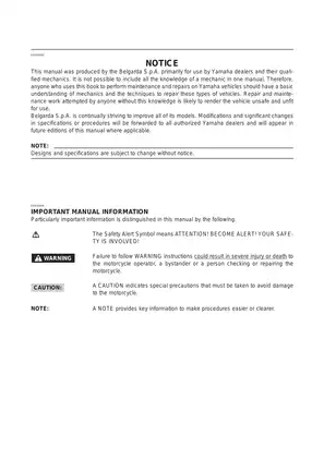 Comprehensive Yamaha TT600RE Service Manual (2004 Edition) Preview image 3