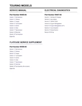 2000-2006 Harley-Davidson Glide, TLE, Road King, FLHX, FLHTC, FLHTCU, FLTR, FLHR, FLHRC, FLHRS, TLEU 1450cc service manual Preview image 2