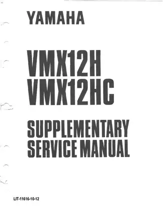 Yamaha VMX12H/VMX12HC Supplementary Service Manual - Comprehensive Guide for Mechanics Preview image 2
