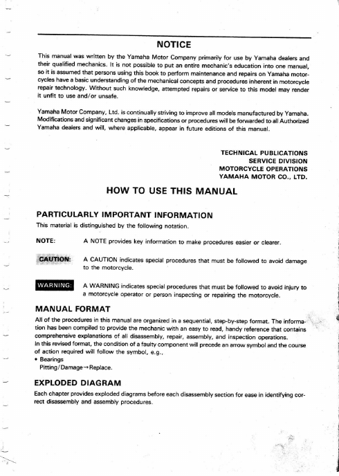 1986-1996 Yamaha TZR250 service manual Preview image 3