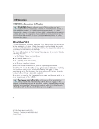 2005-2007 Ford Five Hundred 500 service manual Preview image 4