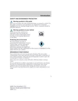 2005-2007 Ford Five Hundred 500 service manual Preview image 5