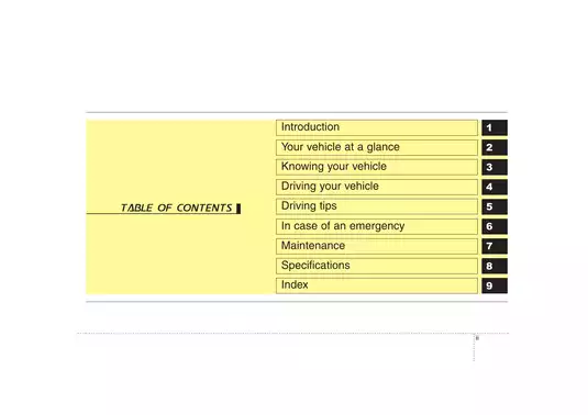 2007 Kia Sportage owner's manual Preview image 3