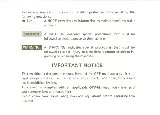 1987 Yamaha YFM 225 Moto 4 owners manual Preview image 3