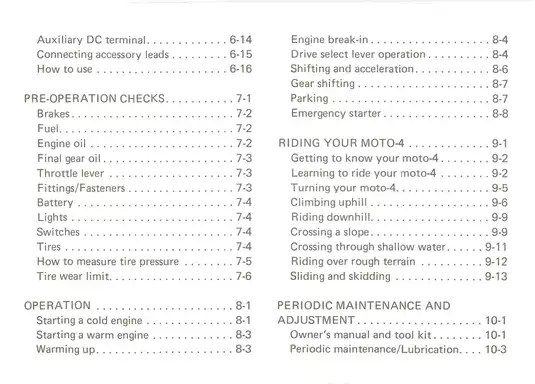 1987 Yamaha YFM 225 Moto 4 owners manual Preview image 5