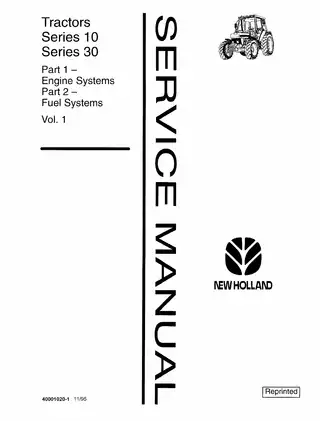 Ford New Holland Series 10 & 30 Tractor Service Manual (Fuel Systems, Engine & More) Preview image 2