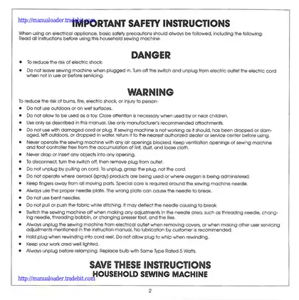 Comprehensive Sewing Machine User Manual - Instructions and Safety Guide Preview image 2
