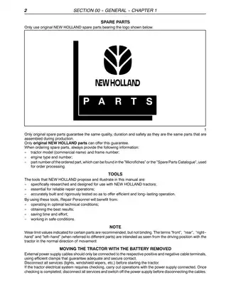 1998-2004 New Holland TN55, TN65, TN70, TN75 utility tractor manual Preview image 3