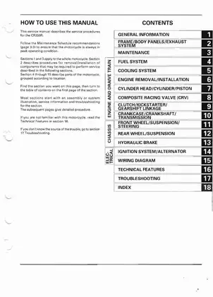 2000-2001 Honda CR250R service manual Preview image 2