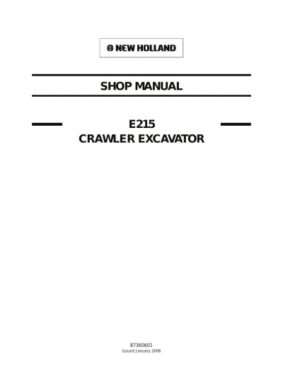 Preview: 2006 New Holland E215 Crawler Excavator Factory Shop Manual (P/N 87360601)