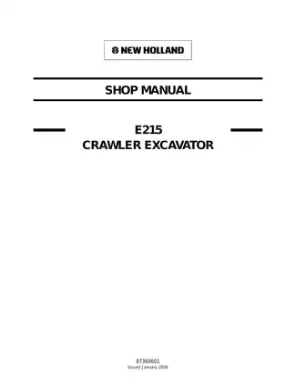 New Holland E215 crawler excavator shop manual Preview image 2