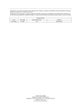 New Holland E215 Crawler Excavator Shop Manual (2006 Edition) Preview image 3