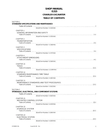 New Holland E215 crawler excavator shop manual Preview image 4