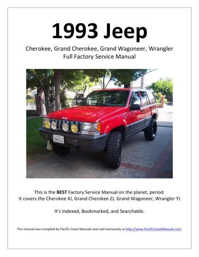 Preview: 1993 Jeep Grand Cherokee ZJ / Cherokee XJ / Grand Wagoneer / Wrangler YJ Service Manual OEM