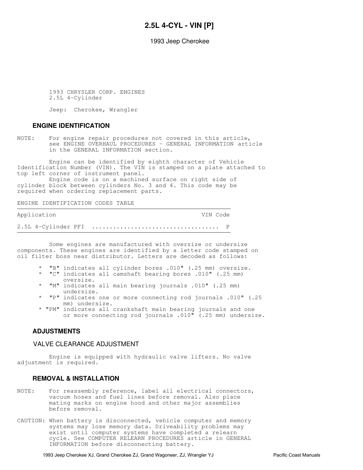 1993 Jeep Wrangler YJ SUV repair manual Preview image 5