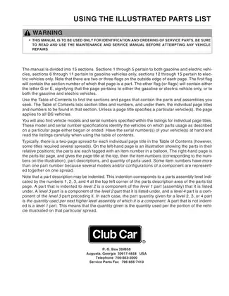 Comprehensive Club Car DS Golf Cart Parts Manual (Gasoline & Electric) Preview image 3