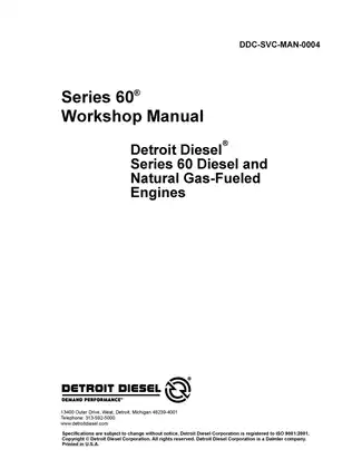 Detroit Diesel Series 60 Workshop Manual - Comprehensive Maintenance and Repair Guide