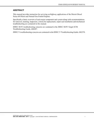 Detroit Diesel Series 60 Workshop Manual - Comprehensive Maintenance and Repair Guide Preview image 3