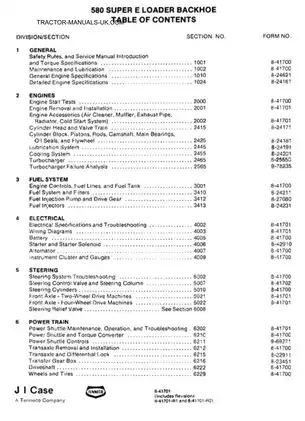 CASE 580 Super E Loader Backhoe Service Manual Preview image 2