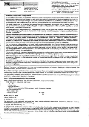 1992-1998 BMW 3 series E36 M3, 318i, 323i, 325i, 328i Sedan Coupe and convertible car service manual Preview image 2