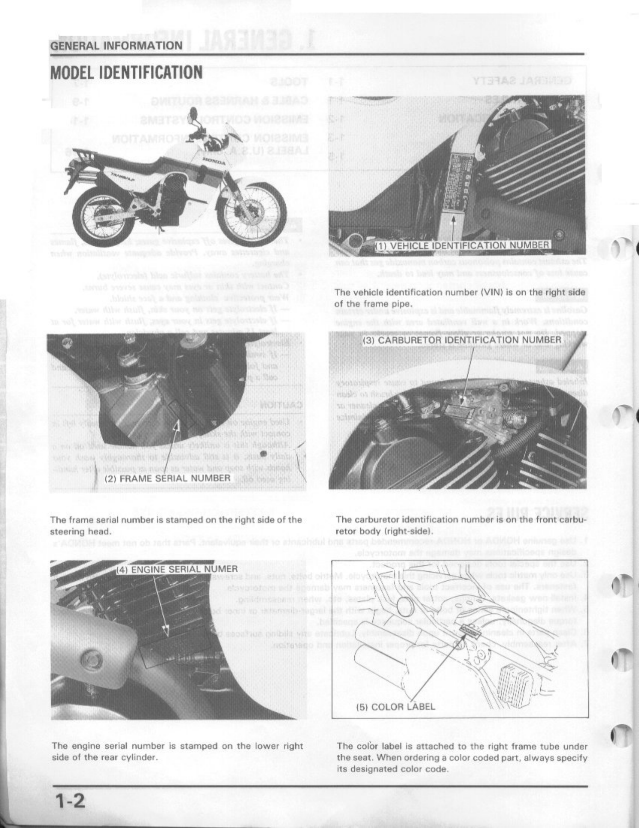 1986-2001 Honda XL600 Transalp service manual Preview image 3