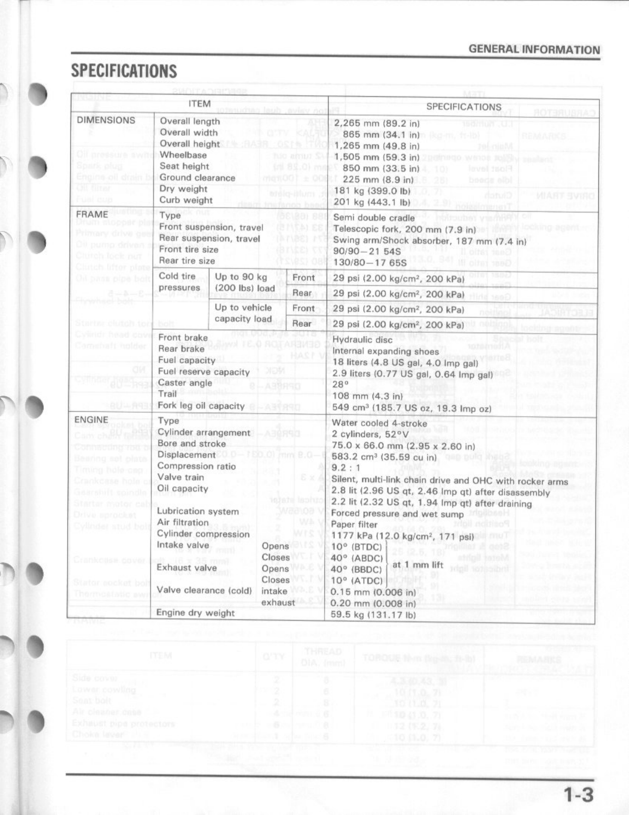 1986-2001 Honda XL600 Transalp service manual Preview image 4