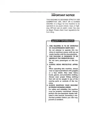 Yamaha YZ Series Maintenance and Service Manual Preview image 3