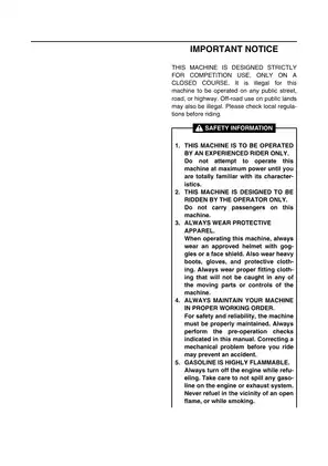 Yamaha YZ Series Motorcycle Service Manual Preview image 3