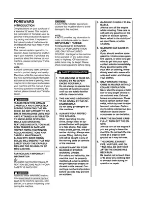 2008 Yamaha YZ250FX owners service manual Preview image 2
