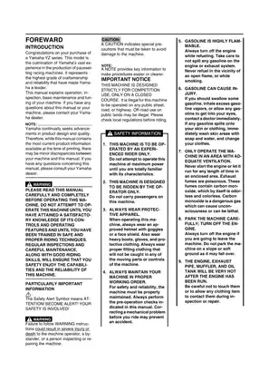Yamaha YZ Series Service Manual: Comprehensive Guide for Operation & Maintenance Preview image 2