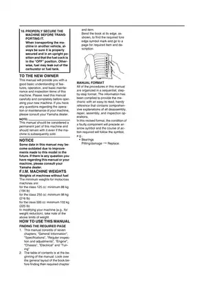 Yamaha YZ Series Service Manual: Comprehensive Guide for Operation & Maintenance Preview image 3