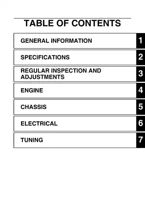 2008 Yamaha YZ250FX owners service manual Preview image 5