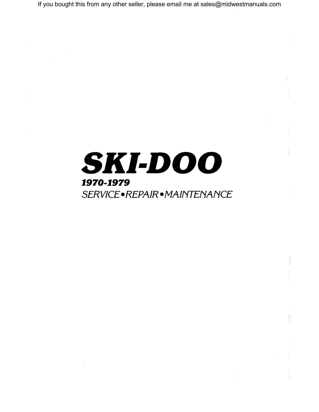 1970-1979 Ski-Doo Snowmobile Service Manual - Comprehensive Repair and Maintenance Guide Preview image 2