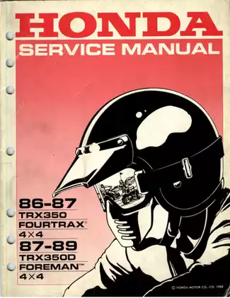 1986-1989 Honda TRX350, TRX350d,  Fourtrax, Foreman repair manual Preview image 1