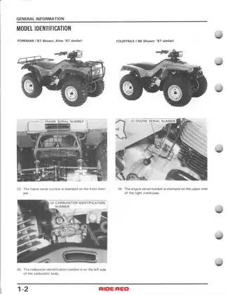 1986-1989 Honda TRX350, TRX350d,  Fourtrax, Foreman repair manual Preview image 5