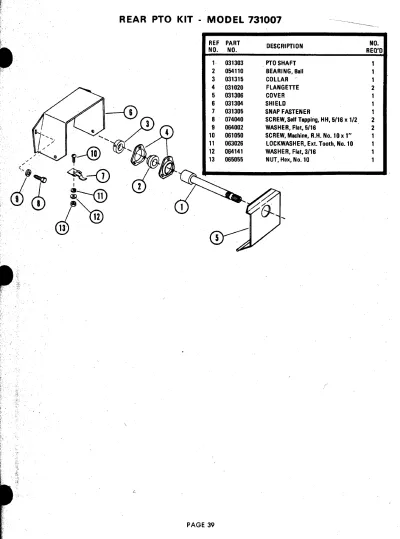 1974–1975 Ariens Garden Tractors 931001/931002/931003, 831001/831002/831003 Workshop Manual (P/N PRM 31000)